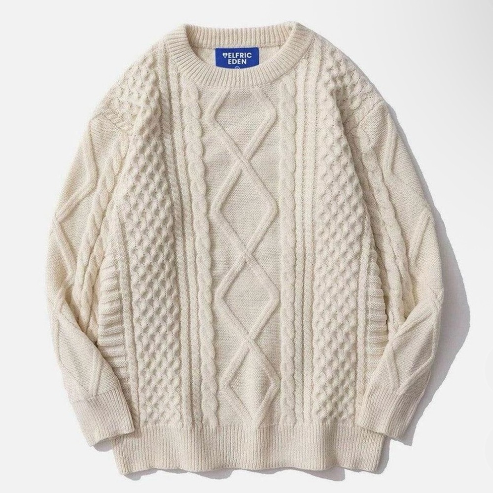 Aelfric Eden Cable Knit Cream Sweater